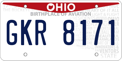 OH license plate GKR8171