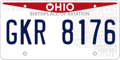 OH license plate GKR8176