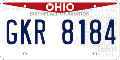OH license plate GKR8184