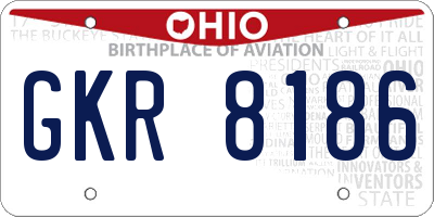 OH license plate GKR8186
