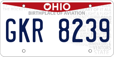 OH license plate GKR8239
