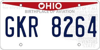 OH license plate GKR8264