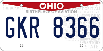 OH license plate GKR8366