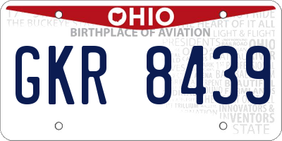 OH license plate GKR8439