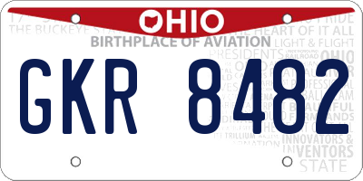 OH license plate GKR8482