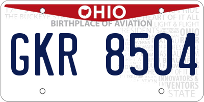 OH license plate GKR8504