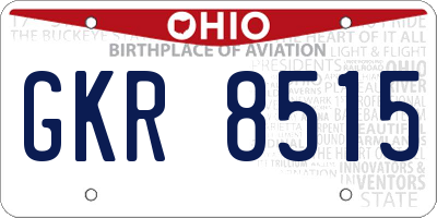 OH license plate GKR8515
