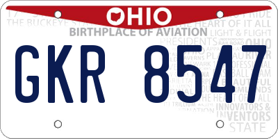 OH license plate GKR8547