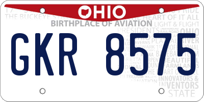 OH license plate GKR8575