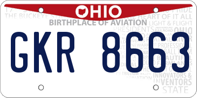 OH license plate GKR8663