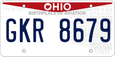 OH license plate GKR8679