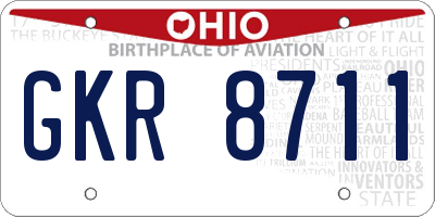 OH license plate GKR8711