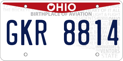 OH license plate GKR8814
