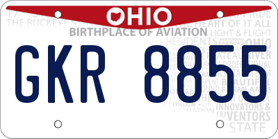 OH license plate GKR8855