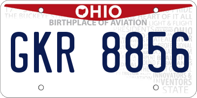 OH license plate GKR8856