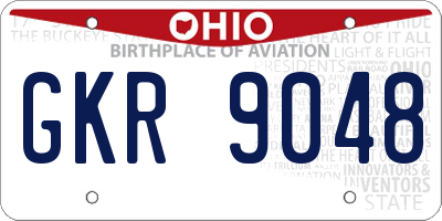 OH license plate GKR9048