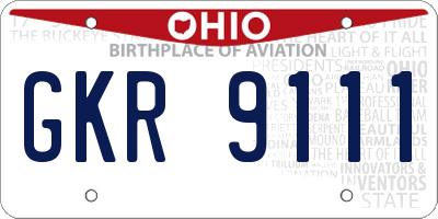 OH license plate GKR9111