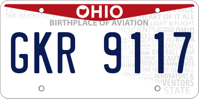 OH license plate GKR9117