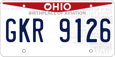 OH license plate GKR9126