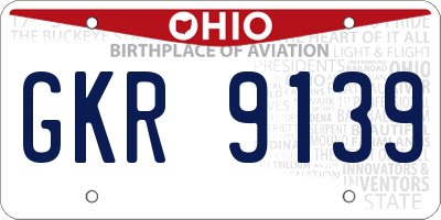 OH license plate GKR9139