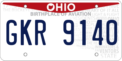 OH license plate GKR9140
