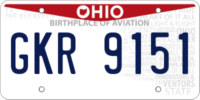 OH license plate GKR9151