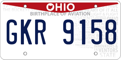 OH license plate GKR9158
