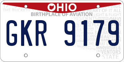 OH license plate GKR9179