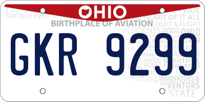 OH license plate GKR9299