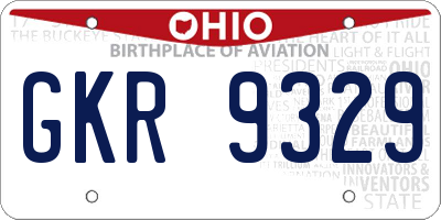OH license plate GKR9329