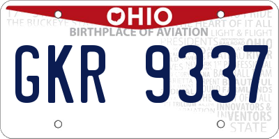OH license plate GKR9337