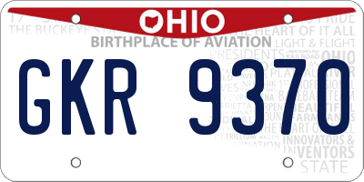 OH license plate GKR9370