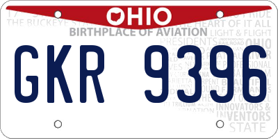 OH license plate GKR9396