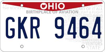 OH license plate GKR9464