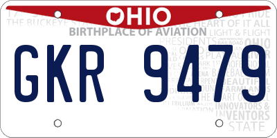 OH license plate GKR9479