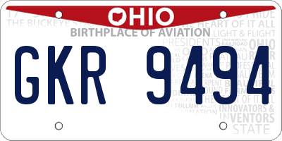 OH license plate GKR9494