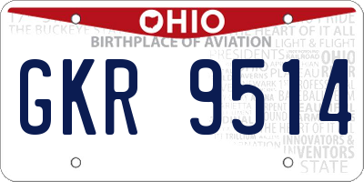 OH license plate GKR9514