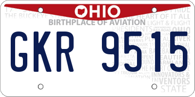OH license plate GKR9515