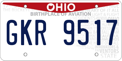 OH license plate GKR9517