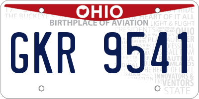 OH license plate GKR9541