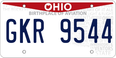 OH license plate GKR9544