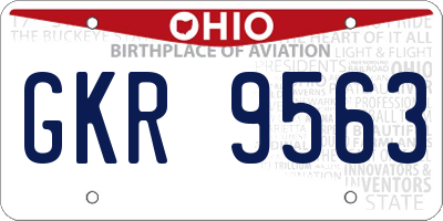 OH license plate GKR9563