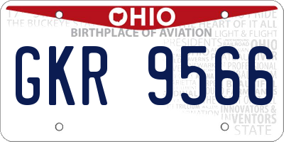 OH license plate GKR9566