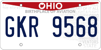 OH license plate GKR9568