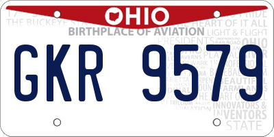 OH license plate GKR9579
