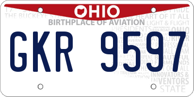 OH license plate GKR9597