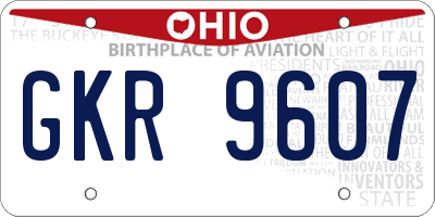 OH license plate GKR9607
