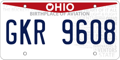 OH license plate GKR9608