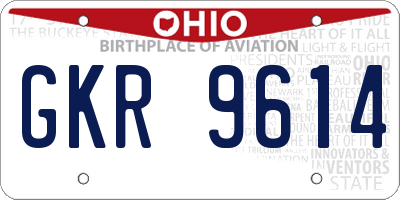 OH license plate GKR9614