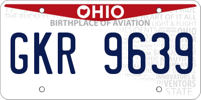 OH license plate GKR9639